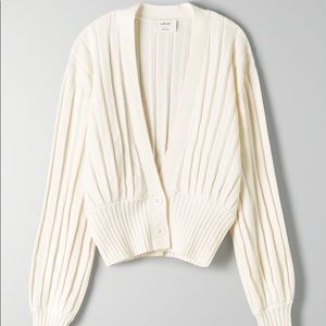 Aritzia Wilfred THAIS Cardigan Sweater in Oak